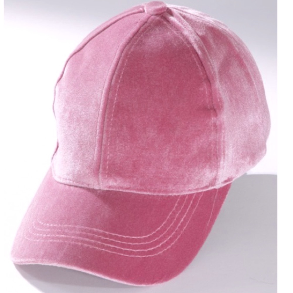 Pink Velvet Baseball Cap Adjustable - Picture 3 of 6